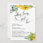 Zonnebloem Eucalyptus Elegante Typografie Ontvangs Kaart (Voorkant)