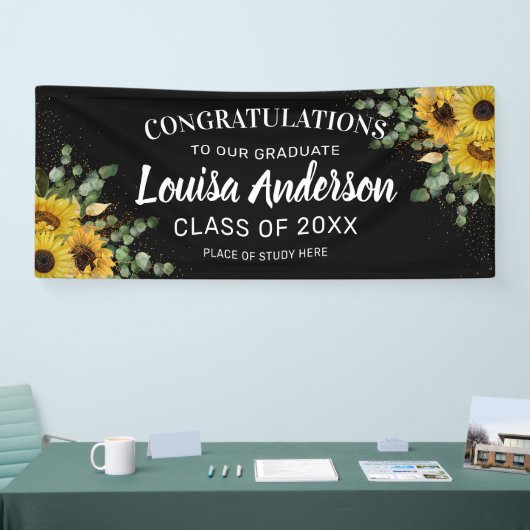 Zonnebloem, Eucalyptus en Afstuderen van goudConfe Spandoek (Beurs)