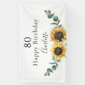 Zonnebloem Eucalyptus Floral 80e verjaardag Spandoek (Verticaal)