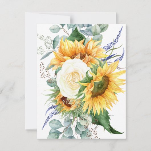 Zonnebloem Eucalyptus Floral 90e verjaardag Kaart (Achterkant)