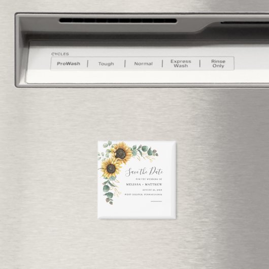 Zonnebloem Eucalyptus Floral behalve de datum Magneet (Insitu (Vaatwasser))