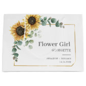 Zonnebloem Eucalyptus Floral Bloemenmeisje Groot Cadeauzakje (Voorkant)