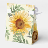 Zonnebloem Eucalyptus Floral Botanical Wedding Bedankdoosjes (Achterkant)