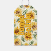 Zonnebloem Eucalyptus Floral Botanical Wedding Cadeaulabel (Achterkant)