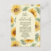 Zonnebloem Eucalyptus Floral Botanical Wedding Informatiekaartje (Voorkant)