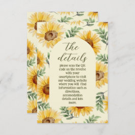 Zonnebloem Eucalyptus Floral Botanical Wedding Informatiekaartje