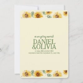 Zonnebloem Eucalyptus Floral Botanical Wedding Kaart