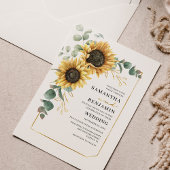 Zonnebloem Eucalyptus Floral Botanical Wedding Kaart