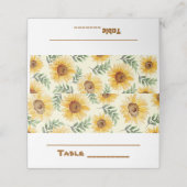 Zonnebloem Eucalyptus Floral Botanical Wedding Plaatskaartje (Buitenkant ongevouwen)