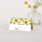Zonnebloem Eucalyptus Floral Botanical Wedding Plaatskaartje (Achterkant)