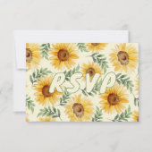 Zonnebloem Eucalyptus Floral Botanical Wedding RSVP Kaartje (Voorkant)