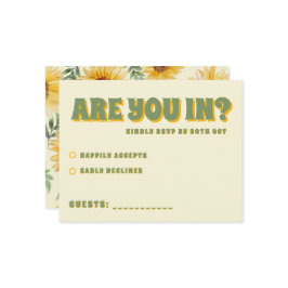 Zonnebloem Eucalyptus Floral Botanical Wedding RSVP Kaartje