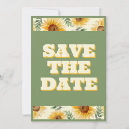 Zonnebloem Eucalyptus Floral Botanical Wedding Save The Date