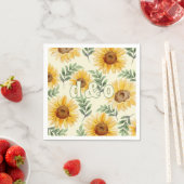 Zonnebloem Eucalyptus Floral Botanical Wedding Servet (Insitu)