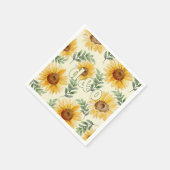 Zonnebloem Eucalyptus Floral Botanical Wedding Servet (Hoek)