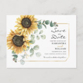 Zonnebloem Eucalyptus Floral botanisch behalve de Aankondigingskaart (Voorkant)