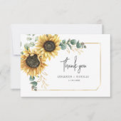 Zonnebloem Eucalyptus Floral Dank u Notitiekaartje (Voorkant)