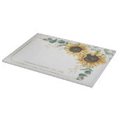 Zonnebloem Eucalyptus Floral Gold Geometric Snijplank (Hoek)