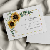 Zonnebloem Eucalyptus Floral Greenery RSVP Kaartje