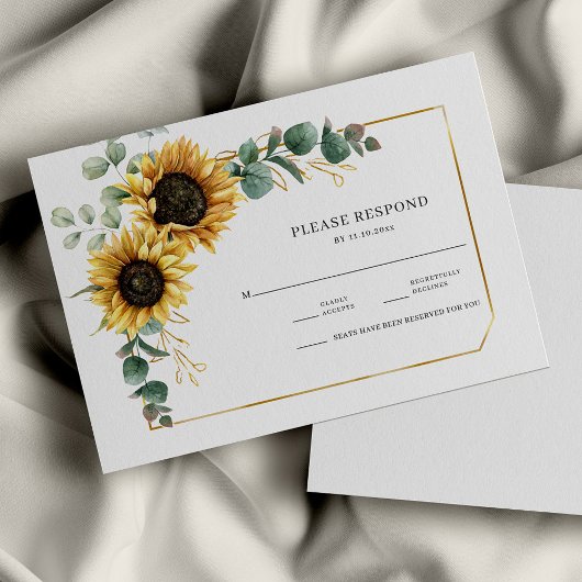 Zonnebloem Eucalyptus Floral Greenery RSVP Kaartje