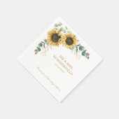 Zonnebloem Eucalyptus Floral Greenery Wedding Servet (Hoek)