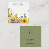 ZONNEBLOEM EUCALYPTUS FLORAL KETTING DISPLAY LOGO VIERKANTE VISITEKAARTJE (Voorkant / Achterkant)