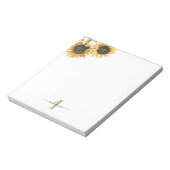 Zonnebloem Eucalyptus Floral Monogram Girale naam Notitieblok (Linkerzijde)