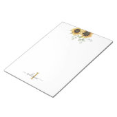 Zonnebloem Eucalyptus Floral Monogram Stijlvol Notitieblok (Schuin)