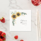 Zonnebloem Eucalyptus Floral paper Servet (Insitu)