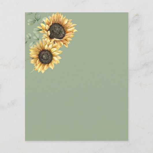 Zonnebloem Eucalyptus Floral Script 50th Birthday (Achterkant)