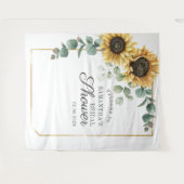 Zonnebloem Eucalyptus Floral Script Vrijgezellenfe Wandkleed (Voorkant (horizontaal))