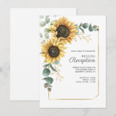 Zonnebloem Eucalyptus Floral Weddenschap Informatiekaartje (Voorkant / Achterkant)