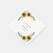 Zonnebloem Eucalyptus Floral Weddenschap Paper Servet (Hoek)