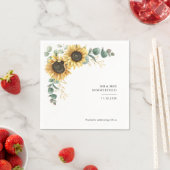 Zonnebloem Eucalyptus Floral Weddenschap Paper Servet (Insitu)