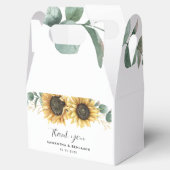 Zonnebloem Eucalyptus Floral Wedding Bedankdoosjes (Geopend)