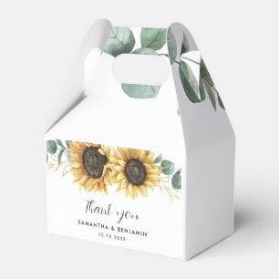 Zonnebloem Eucalyptus Floral Wedding Bedankdoosjes