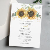 Zonnebloem Eucalyptus Floral Wedding Kaart