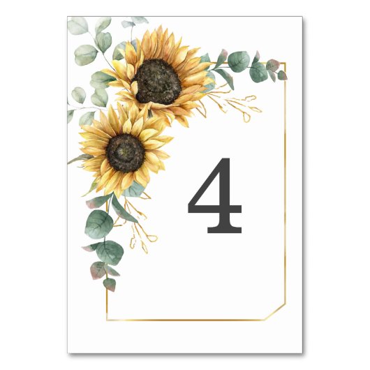 Zonnebloem Eucalyptus Floral Wedding Kaart (Achterkant)
