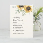 Zonnebloem Eucalyptus Florenz. Vrijgezellenfeest Kaart (Staand voorkant)