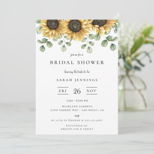 Zonnebloem Eucalyptus Florenz. Vrijgezellenfeest Kaart (Staand voorkant)