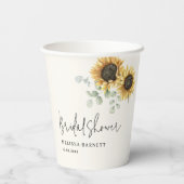 Zonnebloem Eucalyptus Florenz. Vrijgezellenfeest Papieren Bekers (Achterkant)