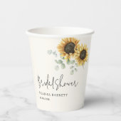 Zonnebloem Eucalyptus Florenz. Vrijgezellenfeest Papieren Bekers (Voorkant)