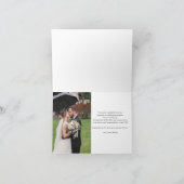 Zonnebloem eucalyptus foto bruiloft bedankkaart (Binnen)