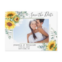 Zonnebloem Eucalyptus FOTO Bruiloft Save the Date