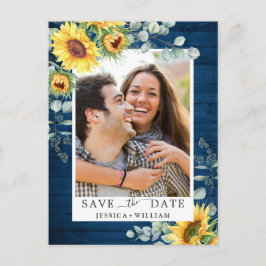 Zonnebloem Eucalyptus FOTO Bruiloft Save the Date Briefkaart