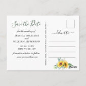 Zonnebloem Eucalyptus FOTO Bruiloft Save the Date Briefkaart (Achterkant)
