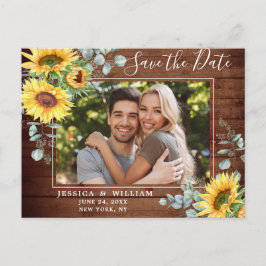 Zonnebloem Eucalyptus FOTO Bruiloft Save the Date Briefkaart