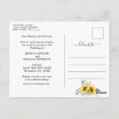 Zonnebloem Eucalyptus FOTO Bruiloft Verandering va Briefkaart (Achterkant)