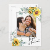 Zonnebloem Eucalyptus FOTO Bruiloft Verandering va Briefkaart (Voorkant / Achterkant)