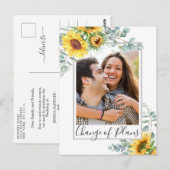 Zonnebloem Eucalyptus FOTO Bruiloft Verandering va Briefkaart (Voorkant / Achterkant)